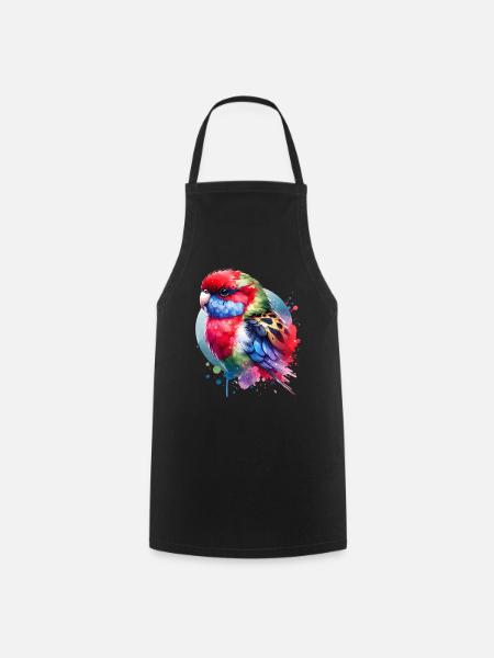 Rosella Motiv - Kochschürze - Schwarz