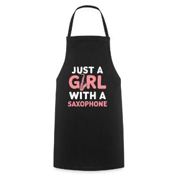 Saxophone Saxophone - Cooking Apron - black - Front - AI Model Male 185 dark (185cm)
