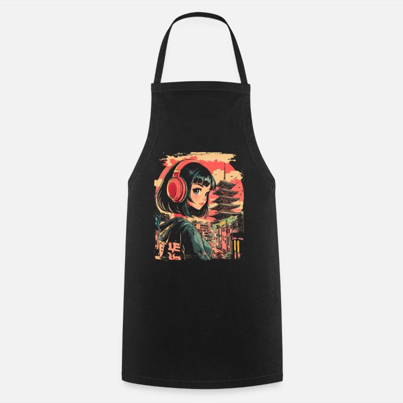 Fille d’Anime Japon - Tablier de cuisine - noir