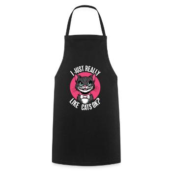 Chat Chats Amoureux Chat Propriétaire Chaton - Tablier de cuisine - noir - Devant - AI Model Male 185 dark (185cm)