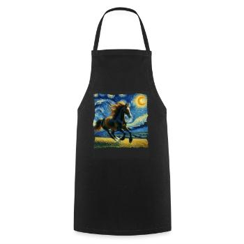 Andalusian Starry Night - Cooking Apron - black - Front - AI Model Male 185 dark (185cm)