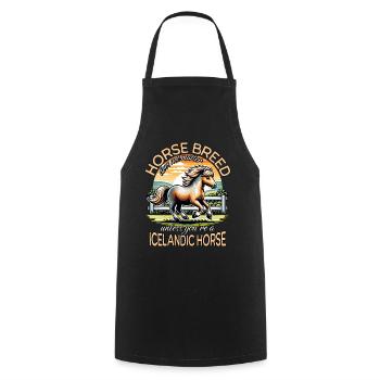 Icelandic Horse Icelander - Cooking Apron - black - Front - AI Model Male 185 dark (185cm)