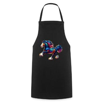 Shire Horse Pferd - Cooking Apron - black - Front - AI Model Male 185 dark (185cm)