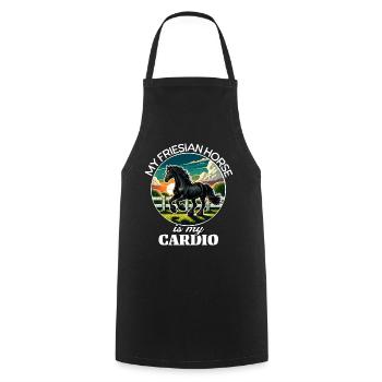Friesian Horse Pferd - Cooking Apron - black - Front - AI Model Male 185 dark (185cm)