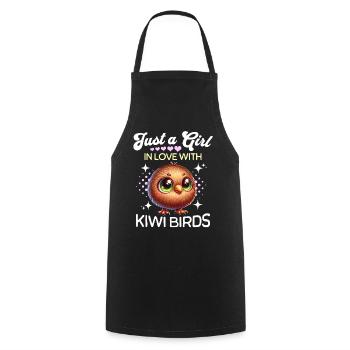 Kiwi Bird Girl Kiwi Bird - Cooking Apron - black - Front - AI Model Male 185 dark (185cm)