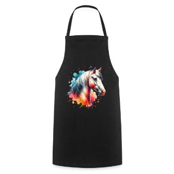 Paso Fino Motiv Pferd - Kochschürze - Schwarz - Vorne - AI Model Male 185 dark (185cm)