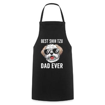 Shih Tzu Saying Dad Funny Shih Tzu Gift - Cooking Apron - black - Front - AI Model Male 185 dark (185cm)