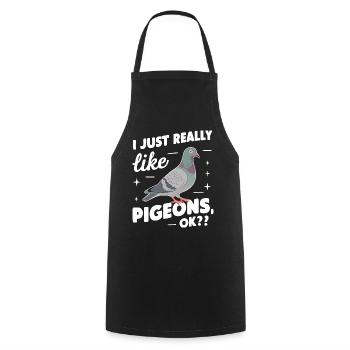 Pigeon Pigeons Animal Oiseau - Tablier de cuisine - noir - Devant - AI Model Male 185 dark (185cm)