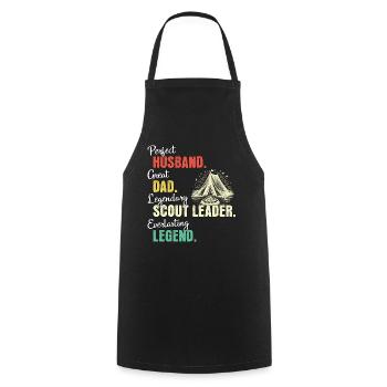 Scout Guide Papa - Cooking Apron - black - Front - AI Model Male 185 dark (185cm)