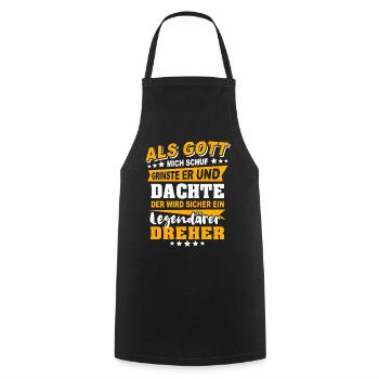Dreher Sprüche - Kochschürze - Schwarz - Vorne - AI Model Male 185 dark (185cm)