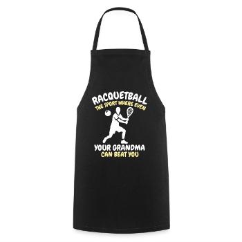 Funny Racquetball Saying - Cooking Apron - black - Front - AI Model Male 185 dark (185cm)