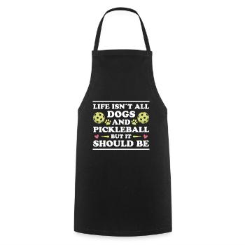 Pickleball Saying Dog Funny Pickleball Gift - Cooking Apron - black - Front - AI Model Male 185 dark (185cm)