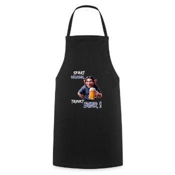 Spart Wasser, trinkt Bier!-Lustige Party Kobold - Kochschürze - Schwarz - Vorne - AI Model Male 185 dark (185cm)