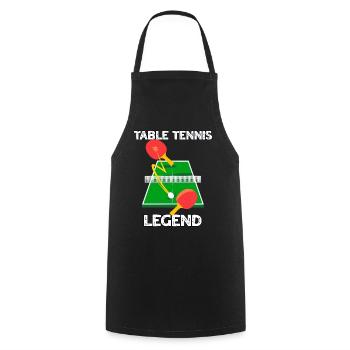 Table Tennis Legende - Kochschürze - Schwarz - Vorne - AI Model Male 185 dark (185cm)
