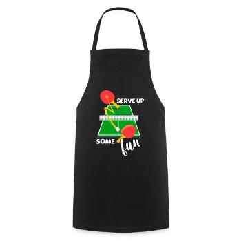 Drôle de dicton de tennis de table - Tablier de cuisine - noir - Devant - AI Model Male 185 dark (185cm)