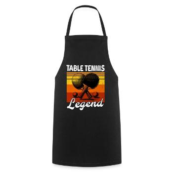 Table Tennis Legende Männer - Kochschürze - Schwarz - Vorne - AI Model Male 185 dark (185cm)
