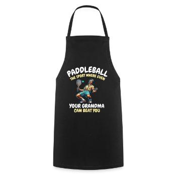 Drôle de dicton de paddleball - Tablier de cuisine - noir - Devant - AI Model Male 185 dark (185cm)