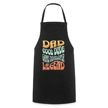 Dad Game Developer - Cooking Apron - black - Front - AI Model Male 185 dark (185cm)