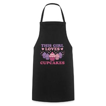 Cupcake Saying Cupcakes Funny Cupcake Gift - Cooking Apron - black - Front - AI Model Male 185 dark (185cm)