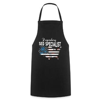 SEO Manager US - Cooking Apron - black - Front - AI Model Male 185 dark (185cm)