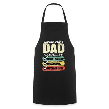 Dad Origami Father's Day - Cooking Apron - black - Front - AI Model Male 185 dark (185cm)