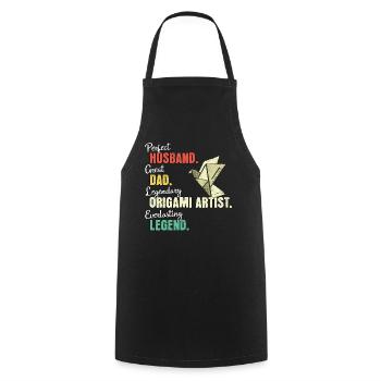 Origami Dad - Cooking Apron - black - Front - AI Model Male 185 dark (185cm)