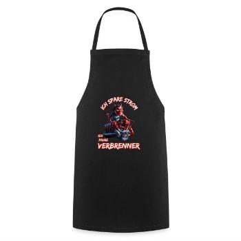 I save electricity I drive combustion engines - Cooking Apron - black - Front - AI Model Male 185 dark (185cm)