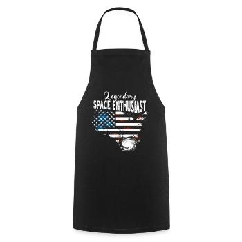 Space Enthusiast US - Cooking Apron - black - Front - AI Model Male 185 dark (185cm)