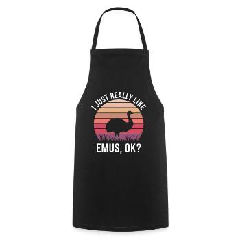 Emu Saying Australia Emus Funny Emu Gift - Cooking Apron - black - Front - AI Model Male 185 dark (185cm)