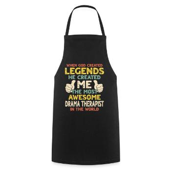 Thérapeute par le théâtre - Tablier de cuisine - noir - Devant - AI Model Male 185 dark (185cm)