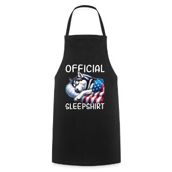 Sled Dog US Sleep Shirt Husky - Cooking Apron - black - Front - AI Model Male 185 dark (185cm)