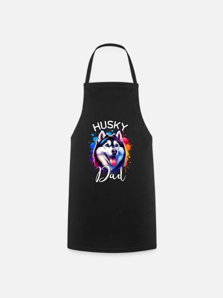 Schlittenhund Papa Husky - Kochschürze - Schwarz