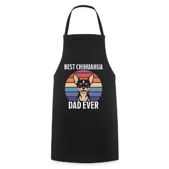 Chihuahua Disant Papa Drôle Chihuahua Cadeau - Tablier de cuisine - noir - Devant - AI Model Male 185 dark (185cm)