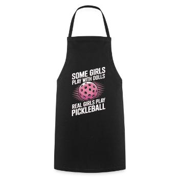 Pickleball Saying Girl Joke Pickleball Gift - Cooking Apron - black - Front - AI Model Male 185 dark (185cm)