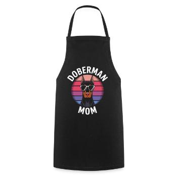 Dobermann Spruch Mama Lustiges Dobermann Geschenk - Kochschürze - Schwarz - Vorne - AI Model Male 185 dark (185cm)