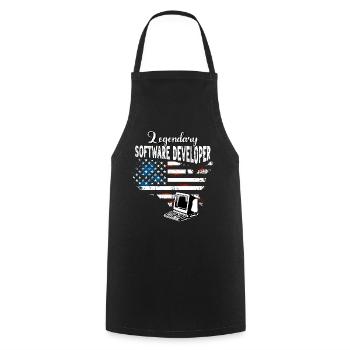 Développeur de logiciels US - Tablier de cuisine - noir - Devant - AI Model Male 185 dark (185cm)