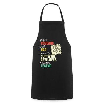 Papa développeur de logiciels - Tablier de cuisine - noir - Devant - AI Model Male 185 dark (185cm)