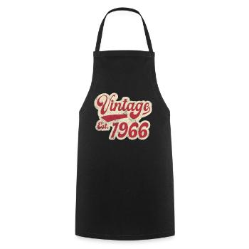 Jahrgang Est 1966 - Kochschürze - Schwarz - Vorne - AI Model Male 185 dark (185cm)