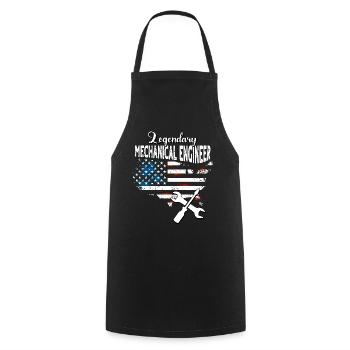 Mechanical Engineer US - Cooking Apron - black - Front - AI Model Male 185 dark (185cm)