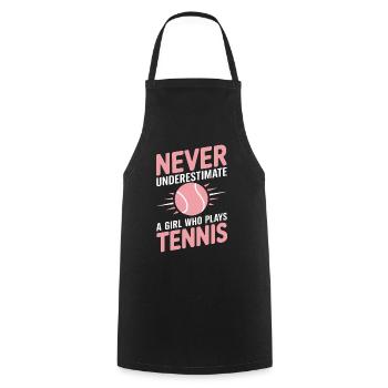 Tennis Saying Girl Funny Tennis Gift - Cooking Apron - black - Front - AI Model Male 185 dark (185cm)