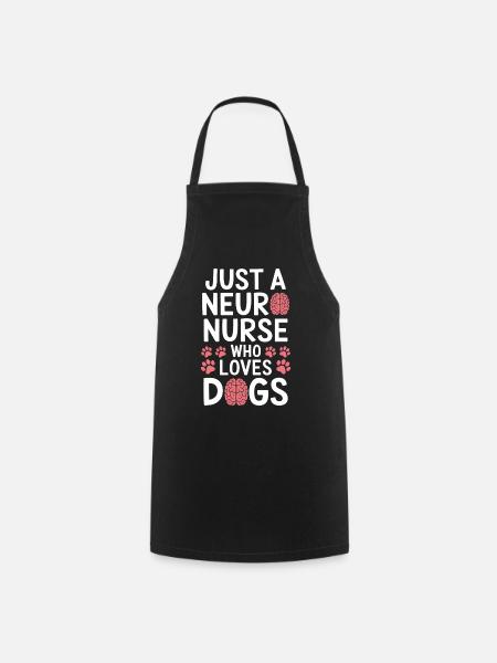 Neuro Nurse Dog Caregiver Neurology Gift - Cooking Apron - black