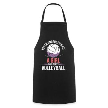 Volleyball Spruch Lustiges Volleyball Geschenk - Kochschürze - Schwarz - Vorne - AI Model Male 185 dark (185cm)