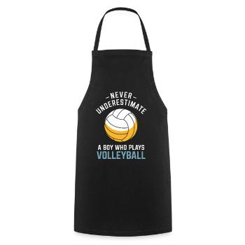 Volleyball Spruch Lustiges Volleyball Geschenk - Kochschürze - Schwarz - Vorne - AI Model Male 185 dark (185cm)