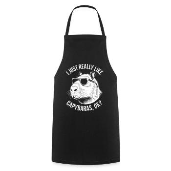 Capybara disant drôle de cadeau Capybara - Tablier de cuisine - noir - Devant - AI Model Male 185 dark (185cm)