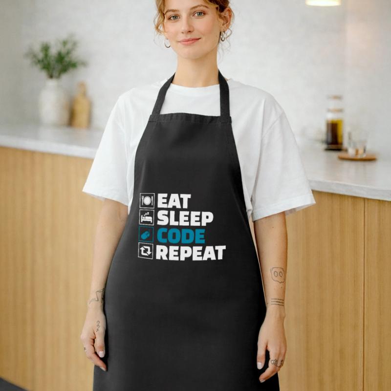 Eat Sleep Code Repeat Developer Cooking Apron