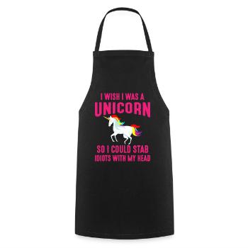 unicorn - Cooking Apron - black - Front - AI Model Male 185 dark (185cm)