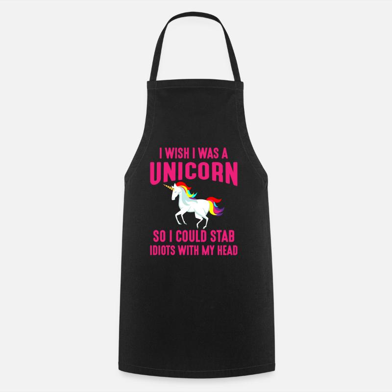 unicorn - Cooking Apron - black