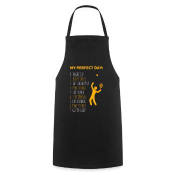 Journée de tennis cadeau de joueur de tennis tennis - Tablier de cuisine - noir - Devant - AI Model Male 185 dark (185cm)