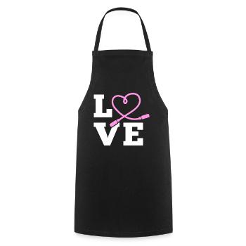 LOVE Saut à la corde - Tablier de cuisine - noir - Devant - AI Model Male 185 dark (185cm)