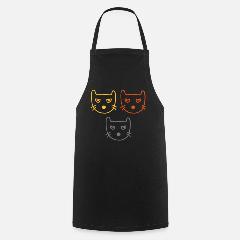 Chats en colère - Tablier de cuisine - noir